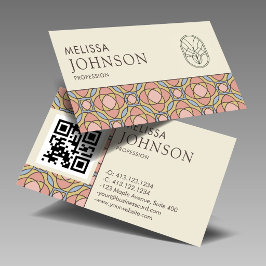 Modern Art Nouveau Stained Glass Business Card 名刺