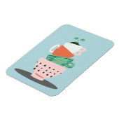 Modern Art Stacked Cups and Plant マグネット (左側)