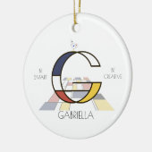 Modern Art Style Monogram. Letter G セラミックオーナメント (左)