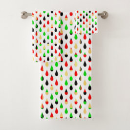 Modern Art Water Drops Teardrop Pattern Towel Set バスタオルセット