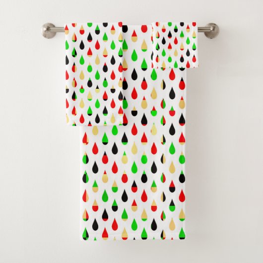 Modern Art Water Drops Teardrop Pattern Towel Set バスタオルセット (インサイチュ)