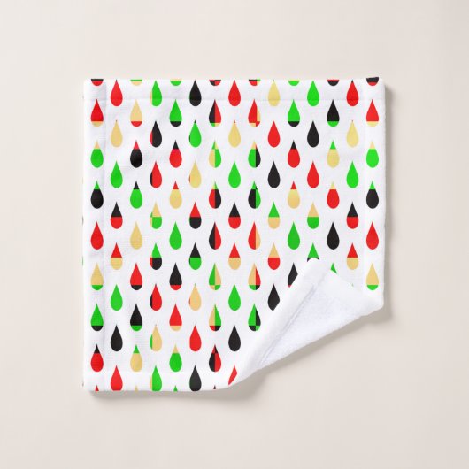 Modern Art Water Drops Teardrop Pattern Towel Set バスタオルセット (ウォッシュタオル)