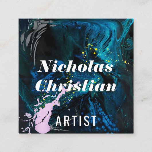 Modern Artist | Colorful | Paint Brushed  スクエア名刺 (正面)