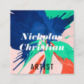 Modern Artist | Colorful | Paint Brushed  スクエア名刺 (正面)