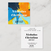 Modern Artist | Colorful | Paint Brushed  スクエア名刺 (正面/裏面)