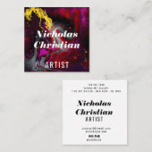 Modern Artist | Colorful | Paint Brushed  スクエア名刺 (正面/裏面)