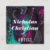 Modern Artist | Colorful | Paint Brushed  スクエア名刺 (正面)