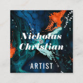 Modern Artist | Colorful | Paint Brushed  スクエア名刺 (正面)