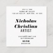 Modern Artist | Colorful | Paint Brushed  スクエア名刺 (裏面)