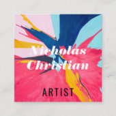 Modern Artist | Colorful | Paint Brushed  スクエア名刺 (正面)