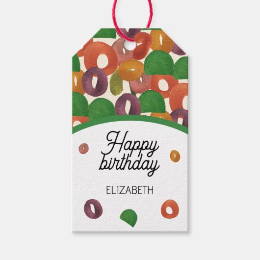 Modern Artistic Autumn Colorful Pattern ギフトタグ (正面)