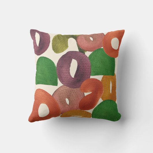 Modern Artistic Autumn Colorful Pattern クッション (裏面)