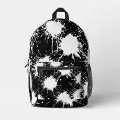  Modern Artistic Backpack – White & Black プリントバックパック (正面)