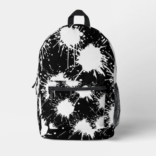 Modern Artistic Backpack – White & Black プリントバックパック (正面)