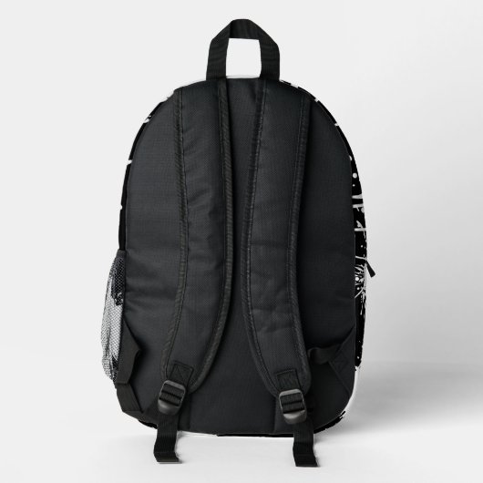  Modern Artistic Backpack – White & Black プリントバックパック (裏面)