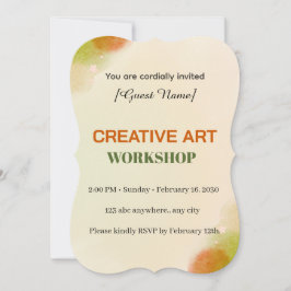 Modern Artistic Event Card | クリエイティブアートワークショップ 招待状