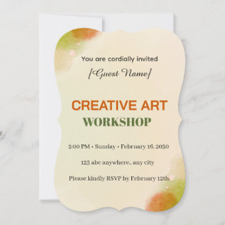 Modern Artistic Event Card | Creative Art Workshop 招待状