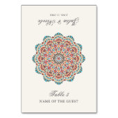 Modern Artistic Motif Mandala Wedding Place Card テーブルナンバー (正面)