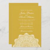 Modern Artistic Motif Style Mandala Wedding 招待状 (正面/裏面)