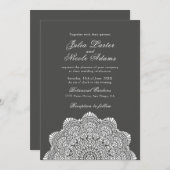 Modern Artistic Motif Style Mandala Wedding 招待状 (正面/裏面)