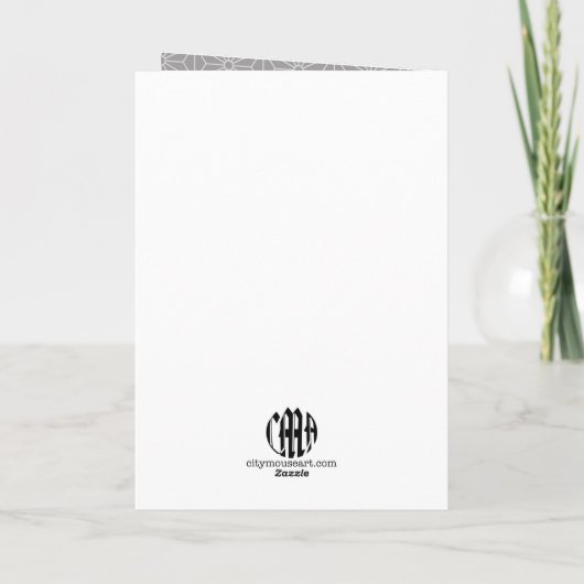 Modern Asanoha Geometric Pattern Birthday Card カード (裏面)