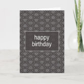 Modern Asanoha Geometric Pattern Birthday Card カード (正面)