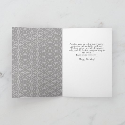 Modern Asanoha Geometric Pattern Birthday Card カード (内部)