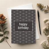 Modern Asanoha Geometric Pattern Birthday Card カード
