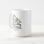 Modern Ask Me About Real Estate  コーヒーマグカップ (正面左)