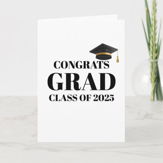 Modern Athletic Gold & Black Graduation Card カード (正面)