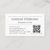Modern Attorney at Law QR Code White Black 名刺 (裏面)