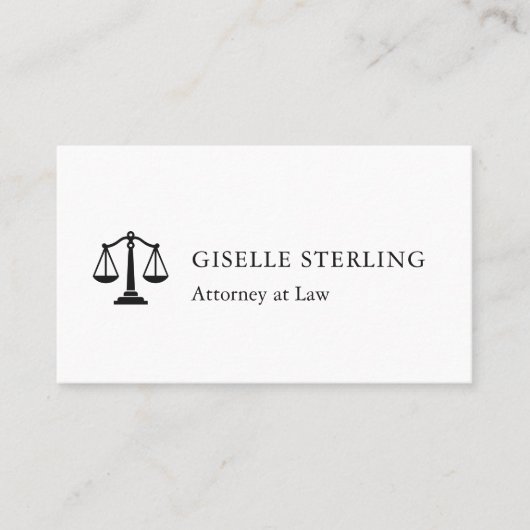 Modern Attorney at Law QR Code White Black 名刺 (正面)