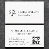 Modern Attorney at Law QR Code White Black 名刺