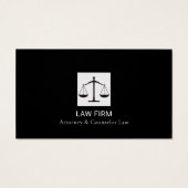 Modern Attorney Design White & Black Business Card (裏面)