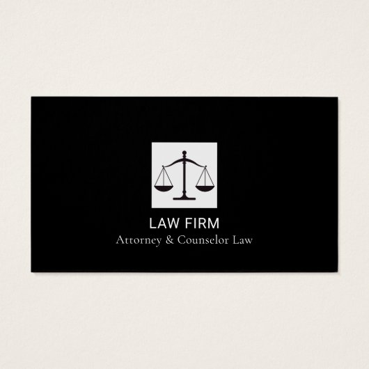 Modern Attorney Design White & Black Business Card (裏面)