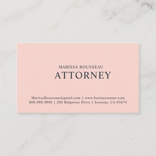 Modern Attorney Photo Professional 名刺 (裏面)