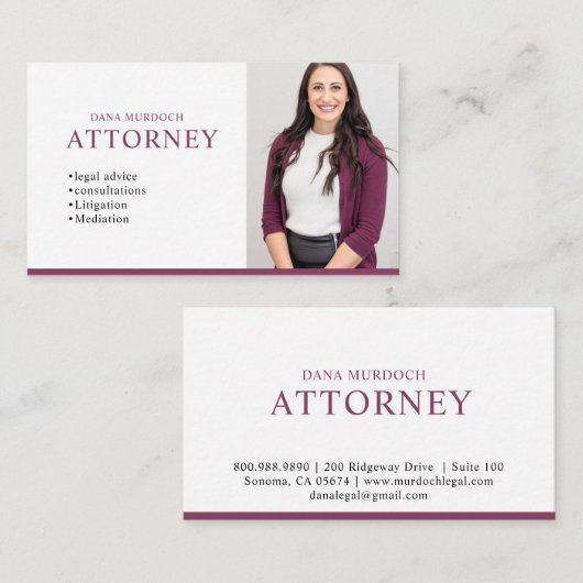 Modern Attorney Professional Photo 名刺 (正面/裏面)