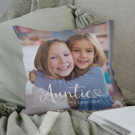 Modern Auntie We Love You Cute Heart 2 Photo クッション