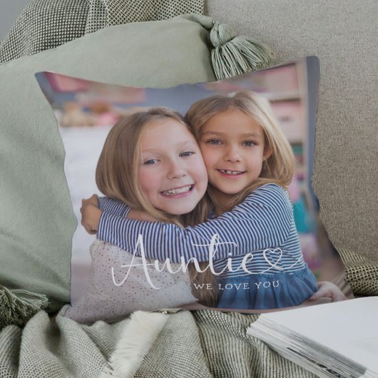 Modern Auntie We Love You Cute Heart 2 Photo クッション