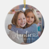 Modern Auntie We Love You Cute Heart 2 Photo セラミックオーナメント (正面)