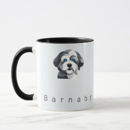 Modern Aussiedoodle Art Mug - Blue Merle Geometric マグカップ