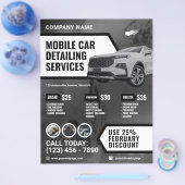 Modern automotive car detailing チラシ (シングル)