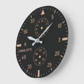 Modern Aviation Instrument Pilot Chronograph ラージ壁時計 (傾斜)