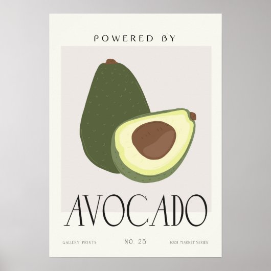 Modern Avocado Wall Art Kitchen Decor ポスター (正面)