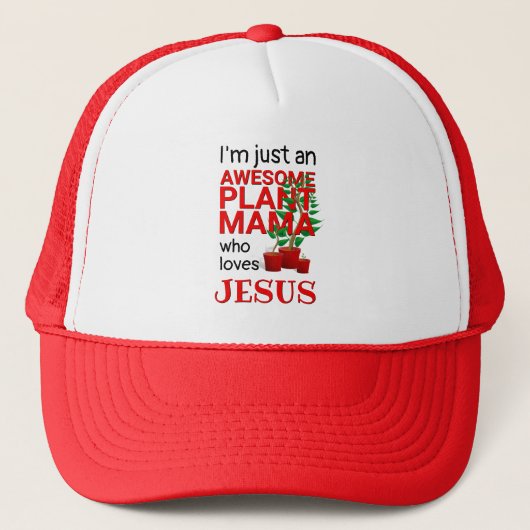 Modern AWESOME PLANT MAMA LOVES JESUS Baseball キャップ (正面)