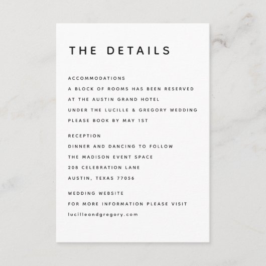 Modern B&W Editorial All Caps  エンクロージャーカード (正面)