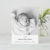 Modern Baby Birth Announcement Photo Card 案内状 (スタンド正面)