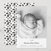 Modern Baby Birth Announcement Photo Card 案内状 (正面/裏面)