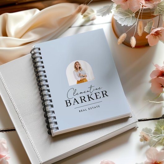 Modern baby blue arch photo Business Branding ノートブック