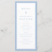 Modern Baby Blue Cross Boy Baptism メニュー (正面)